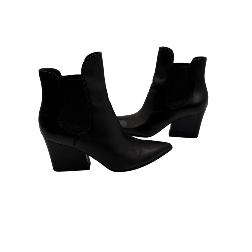 Kendall + Kylie Black KKFinley Pointed Toe Block Heel Ankle Boots Size 9 Women’s